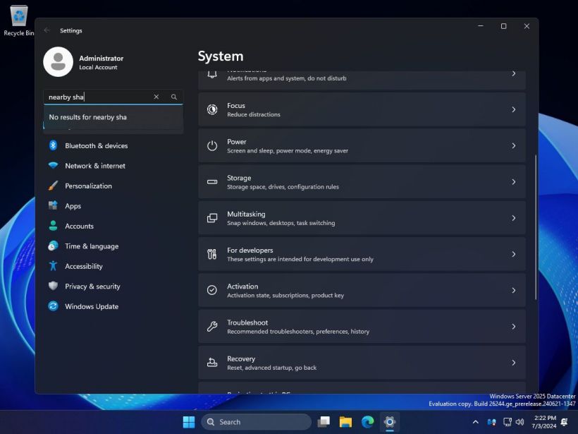 微软 Windows Server 2025 预览版隐藏
