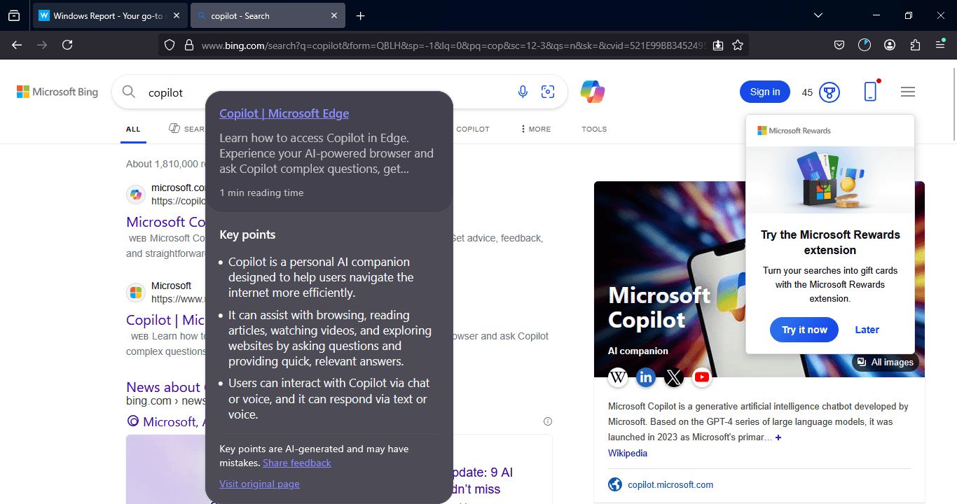 火狐 Firefox 浏览器测试 AI 链接悬停