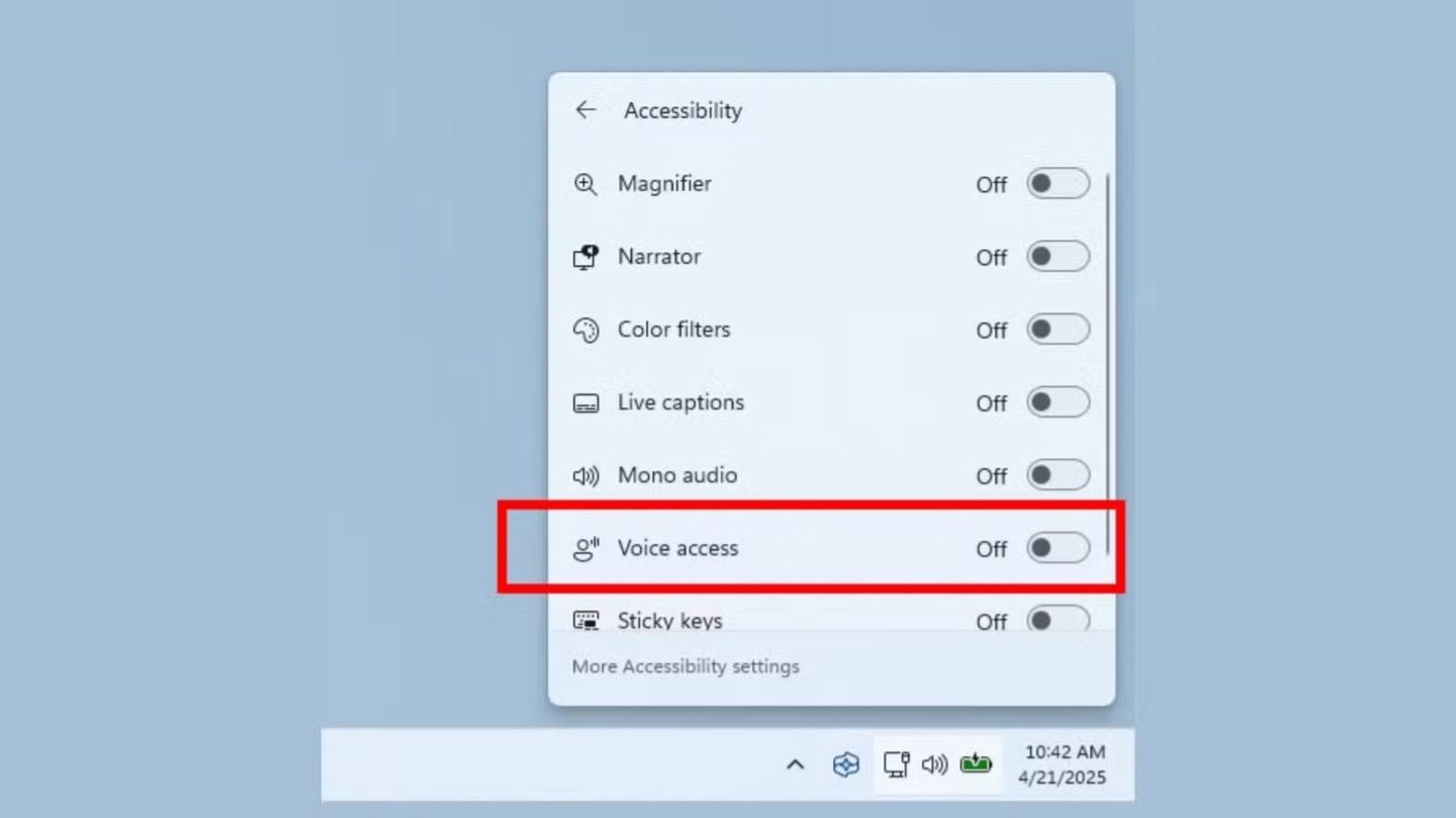 微软 Win11 语音访问功能加入快速操作