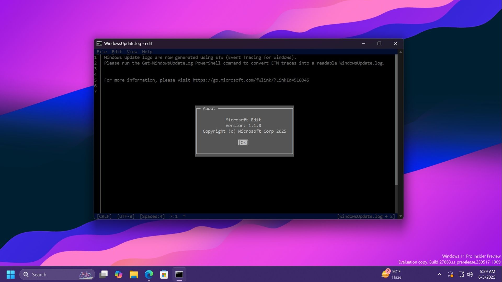 Edit 将成 Win11 默认命令行文本编辑器