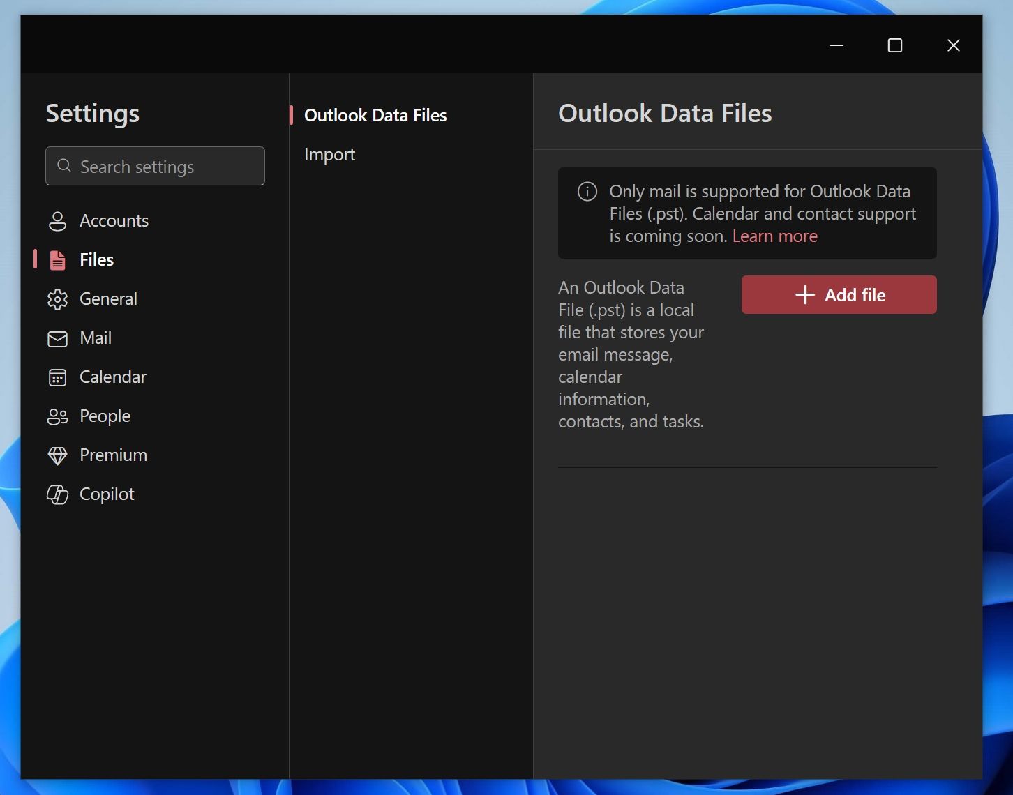 Win11 新版 Outlook 初步支持 .pst 数