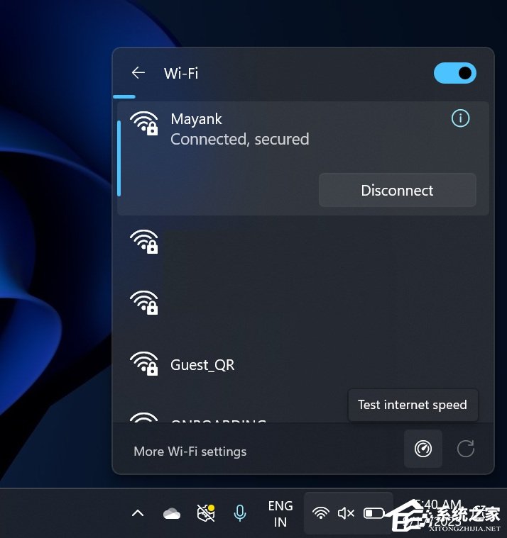 微软 Win11 预览版任务栏测速功能：依