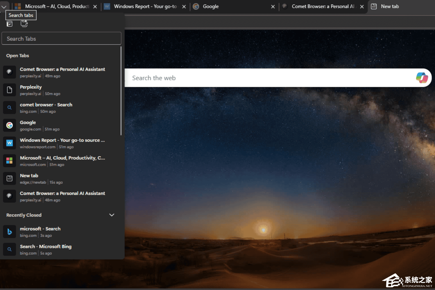 微软 Edge 浏览器 “标签搜索” 功能 1