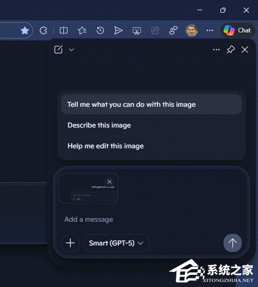 Edge 浏览器 Canary 版新增截图 - AI