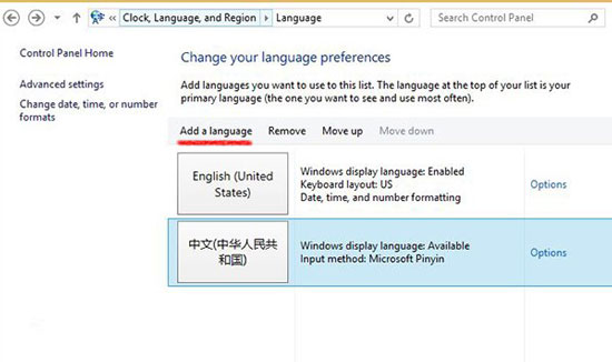 如何将Win8.1 Update英文版切换成中文界面 