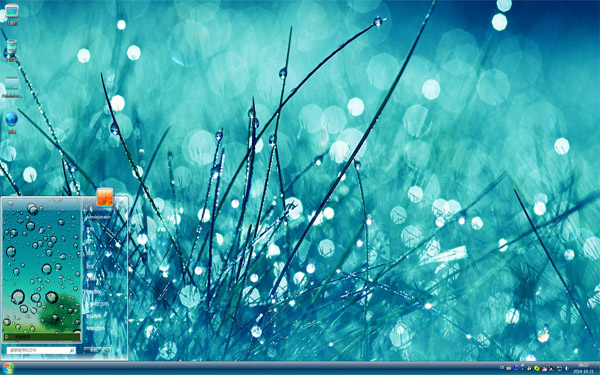 晶莹剔透的水珠Win7主题