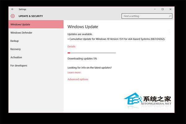 Win10系统10586.71累积更新出现安装进度卡在30%的问题