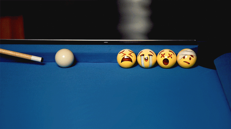 艺术家把emoji表情做成台球：超萌超可爱
