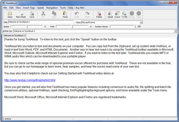 TextAloud(语音阅读软件) V3.0.96 英文版