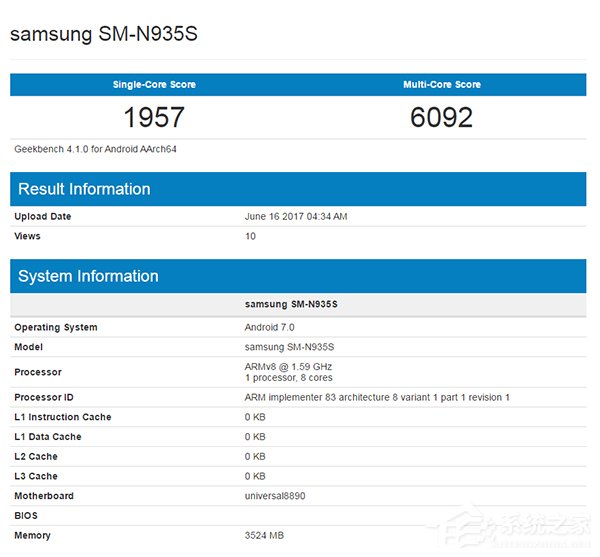 三星Note7官翻机跑分成绩曝光：Exynos8890不是降频版