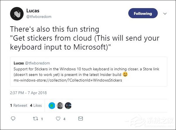 加入贴纸表情！微软Win10 RS5触摸键盘又曝新玩法
