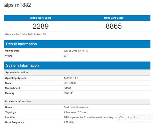 骁龙845加持！疑魅族16手机“亮相”GeekBench跑分数据库