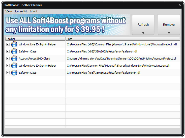 Soft4Boost Toolbar Cleaner