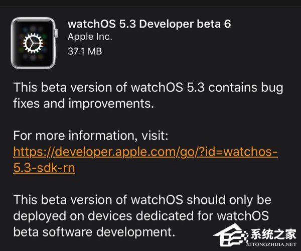苹果放出watchOS 5.3 Beta 6开发者预览版更新固件
