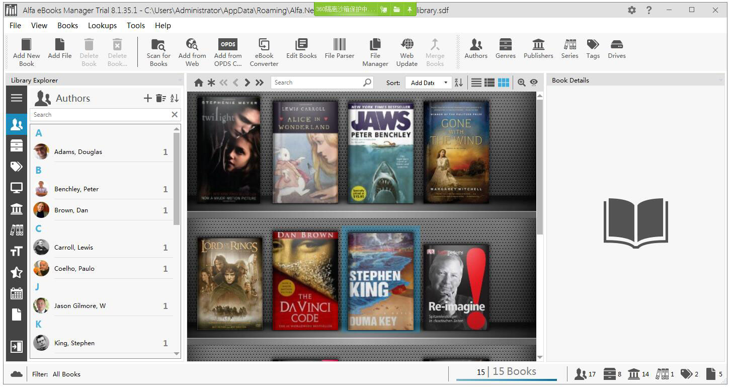Alfa eBooks Manager(电子书管理工具) V8.1.35.1 官方版