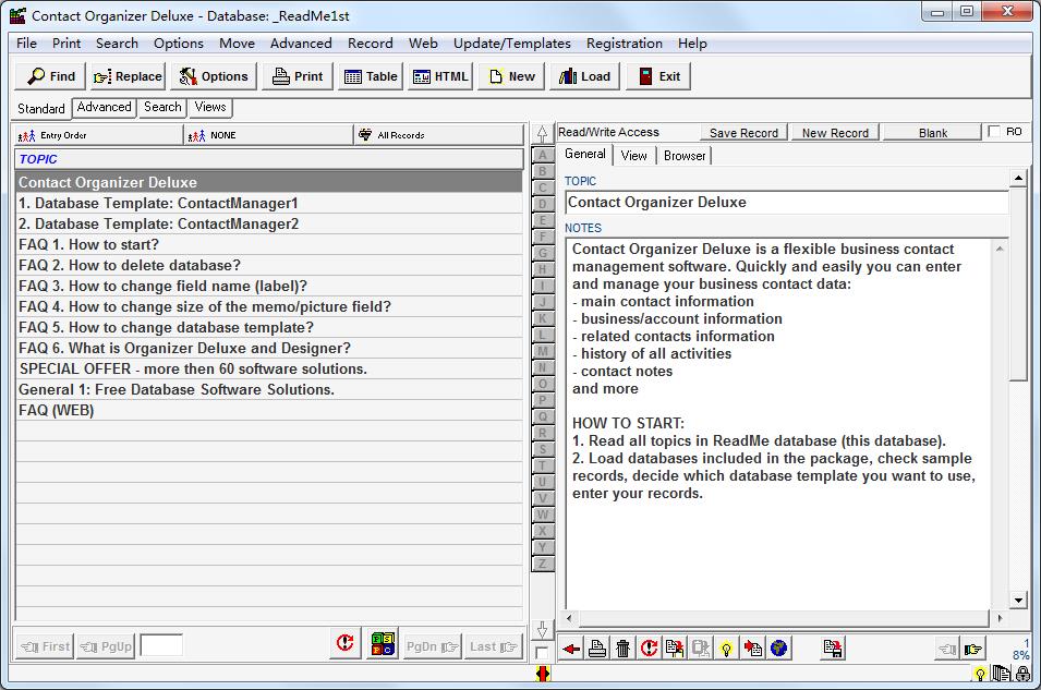 Contact Organizer Deluxe
