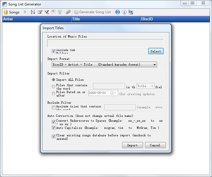 Karaosoft Song List Generator