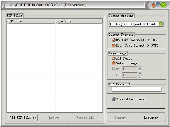 VeryPDF PDF to Word OCR Converter