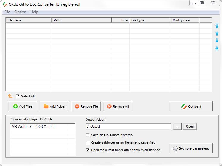 Okdo Gif to Doc Converter