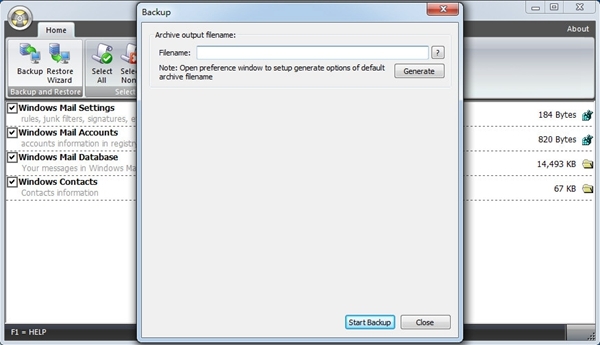 Static Windows Mail Backup
