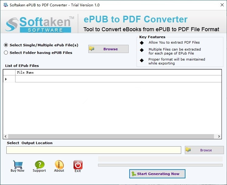 Softaken ePUB to PDF Converter