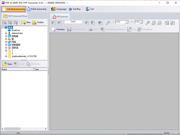 PDF To BMP JPG TIFF Converte