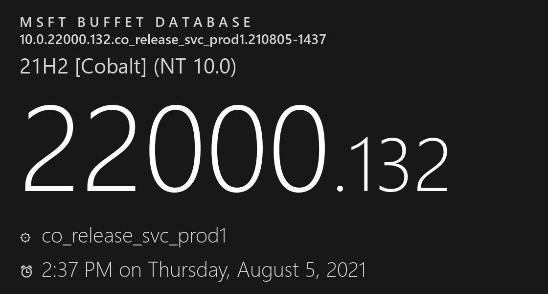 微软Win11最新KB5005190 (22000.132)来
