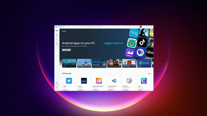 Win11将通过亚马逊应用商店下载安装安