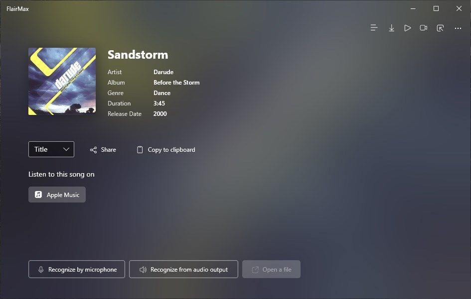 听歌识曲应用 FlairMax Beta:Win10 平