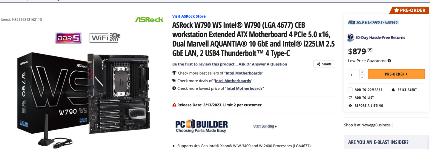 华擎W790工作站主板海外上架!