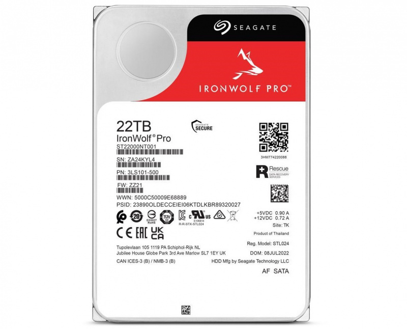全球最大的 22TB CMR 机械硬盘：最高 2