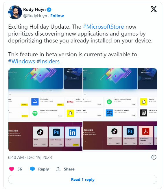 微软调整 Win11 Store 展示优先级