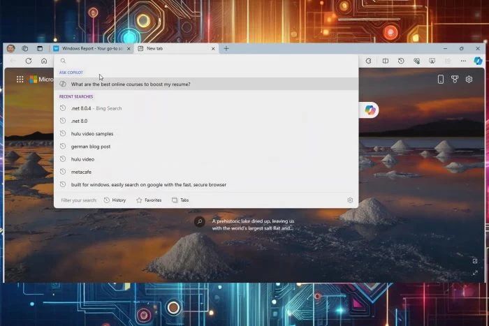 微软Edge 浏览器地址栏中整合 Copilot