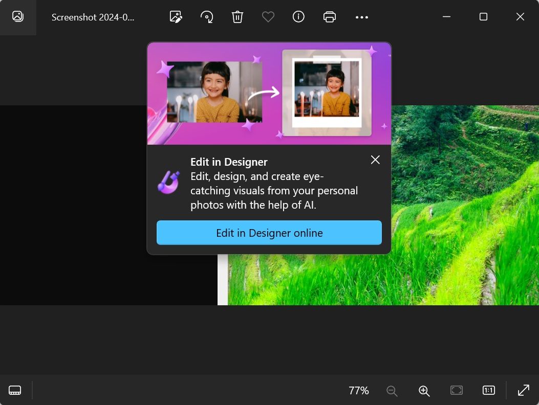 Win11 照片应用深度整合微软 Designer 