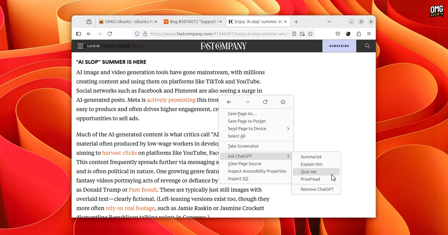 Firefox 浏览器官方 AI 助手扩展 Orbit