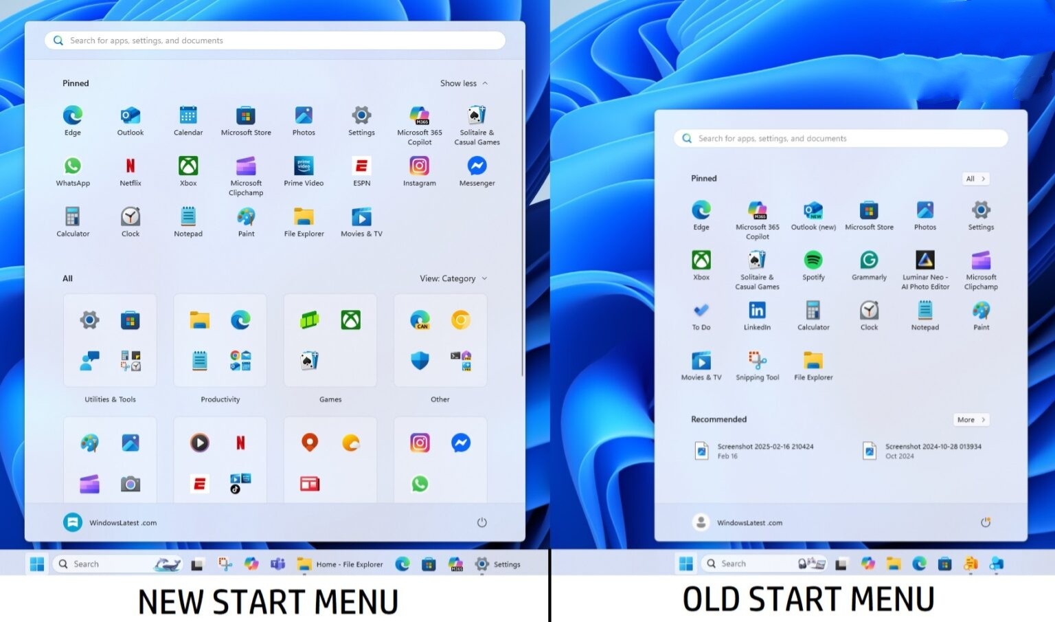 微软 Win11 24H2 全新的开始菜单正在酝