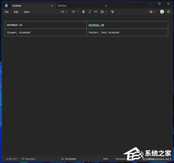 微软 Win11 记事本原生表格功能上手新