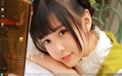 大眼萌女孩文艺写真Win7主题