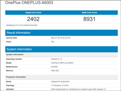 多核8931！一加6手机Geekbench跑分再曝光