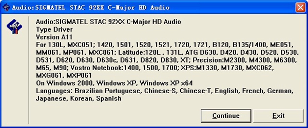 DELL戴尔Latitude D620笔记本声卡驱动 A11