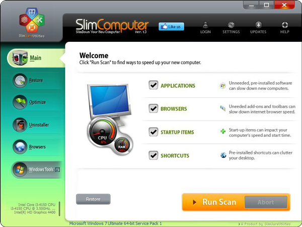  SlimComputer(强力卸载软件工具) V1.3 绿色版