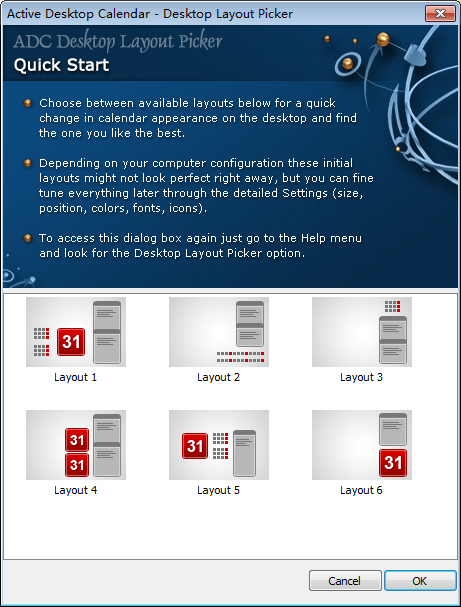 Active Desktop Calendar(时钟日历) V7.95