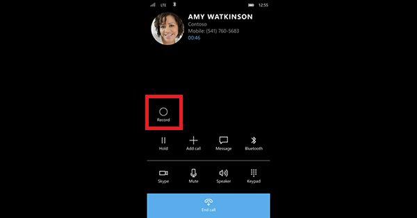 Win10手机版《消息Skype》拥有通话录音功能