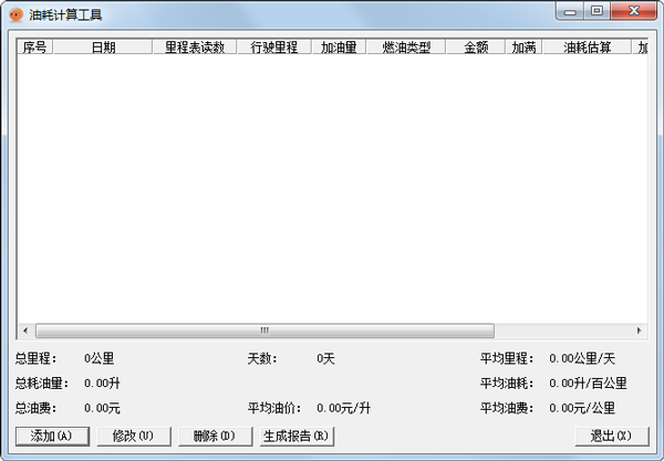 油耗计算工具 V1.0 绿色版