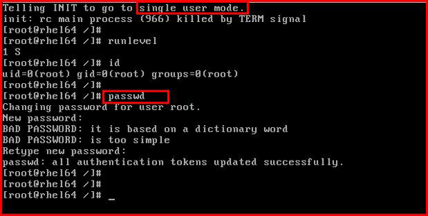 Linux如何在单用户模式下破解root密码