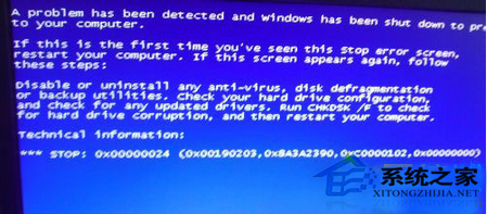 Win7开机蓝屏报错0x00000024如何解决？