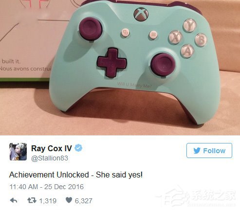 微软Xbox One手柄成求婚神器：玩家解锁“终身成就”