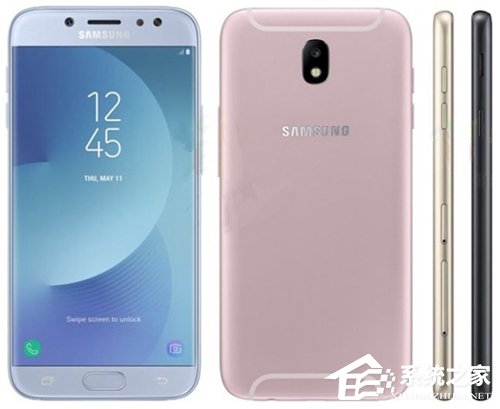 三星Galaxy J7 2017款四配色宣传图曝光：蓝粉金黑