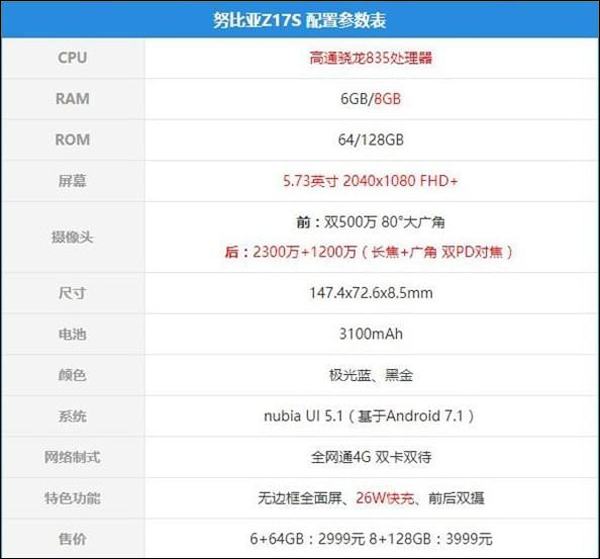 努比亚Z17S怎么样？ 努比亚全面屏新机Z17S评测