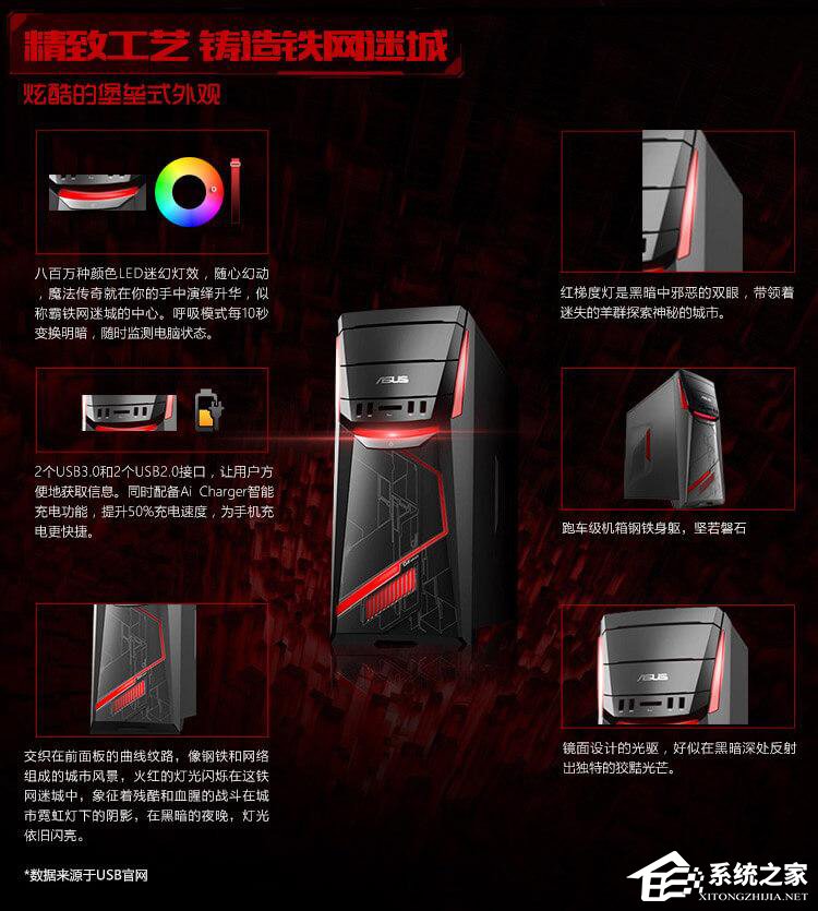 i7-7700四核/8G/GTX 1060华硕ASUS台式游戏主机